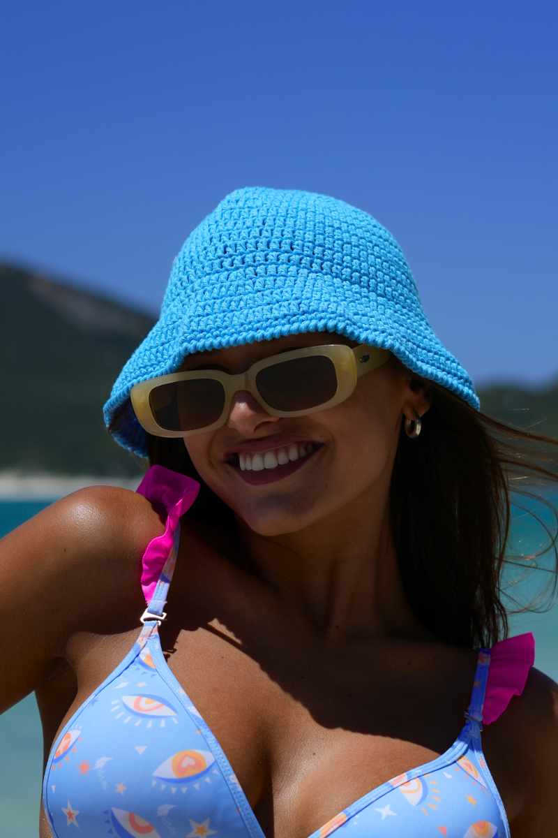 Gorro Tejido Alitas Celeste