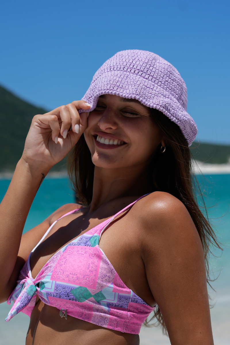 Gorro Tejido Alitas Lila